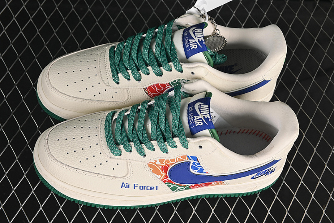 Nike [KJ1688-001]-[AIR FORCE 1 07 LOW WHITE/GREEN/BLUE]-[WOMAN:36-39]-[MAN:40-45] - Image 11