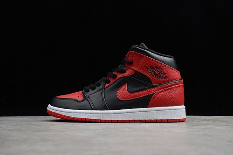 Jordan AIR Jordan 1 MID BRED BLACK/BLACK/RED · 554724-074, photo 1