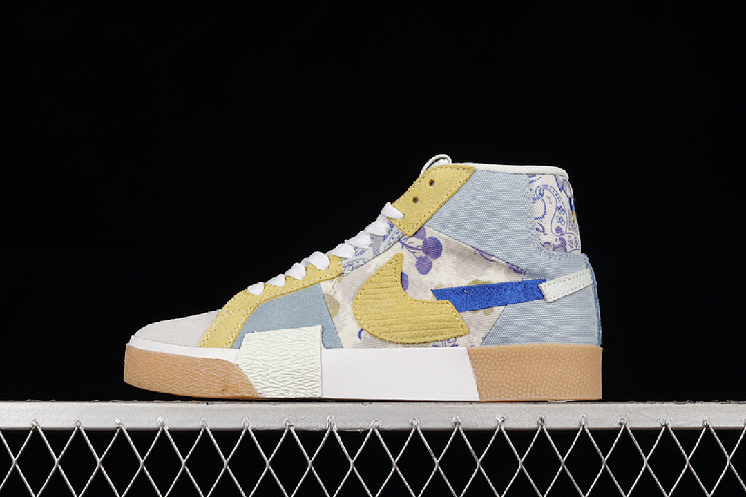 Unbranded [DM0859-400]-[ZOOM BLAZER MID PREMIUM SB PAISLEY PACK BOARDER BLUE/CELERY/BARELY (GREEN]), photo 1