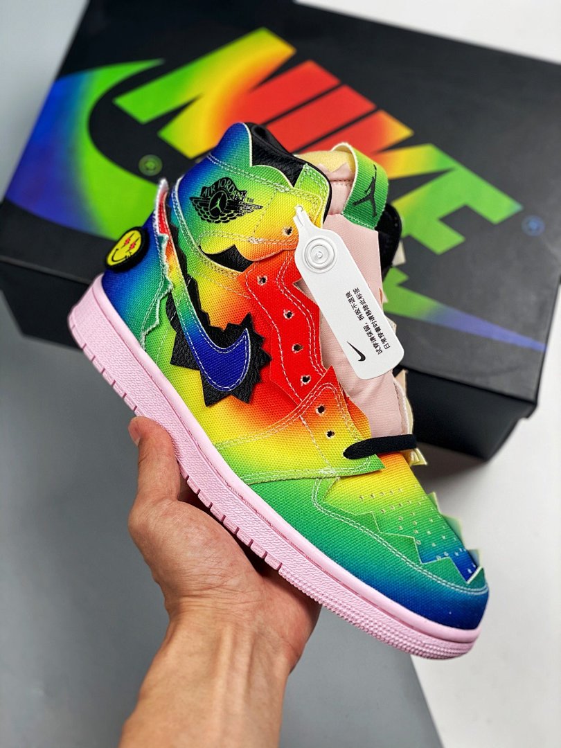 Jordan [DC3481-900]-[J. BALVINAIR JORDAN 1 RETRO OG HIGH COLORES Y VIBRAS MULTI-COLOR/BLACK/PINK FOAM], photo 1
