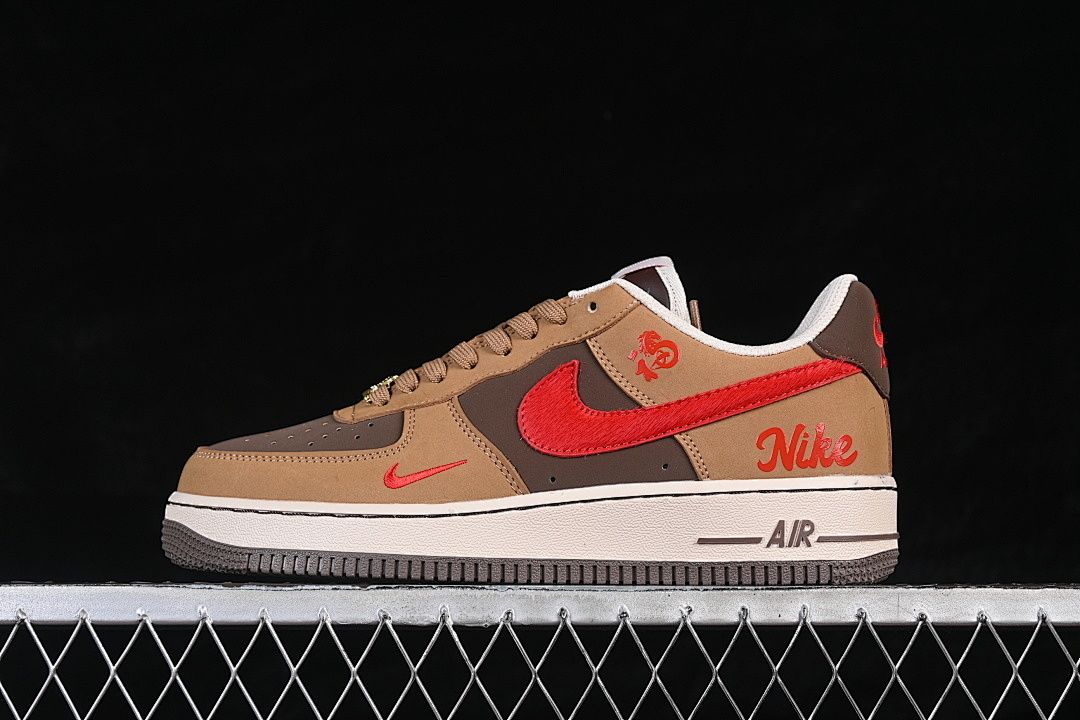 Nike Nike AIR FORCE 1 07 LOW CASUAL SNEAKERS BROWN/RED · NH0601-516, photo 1