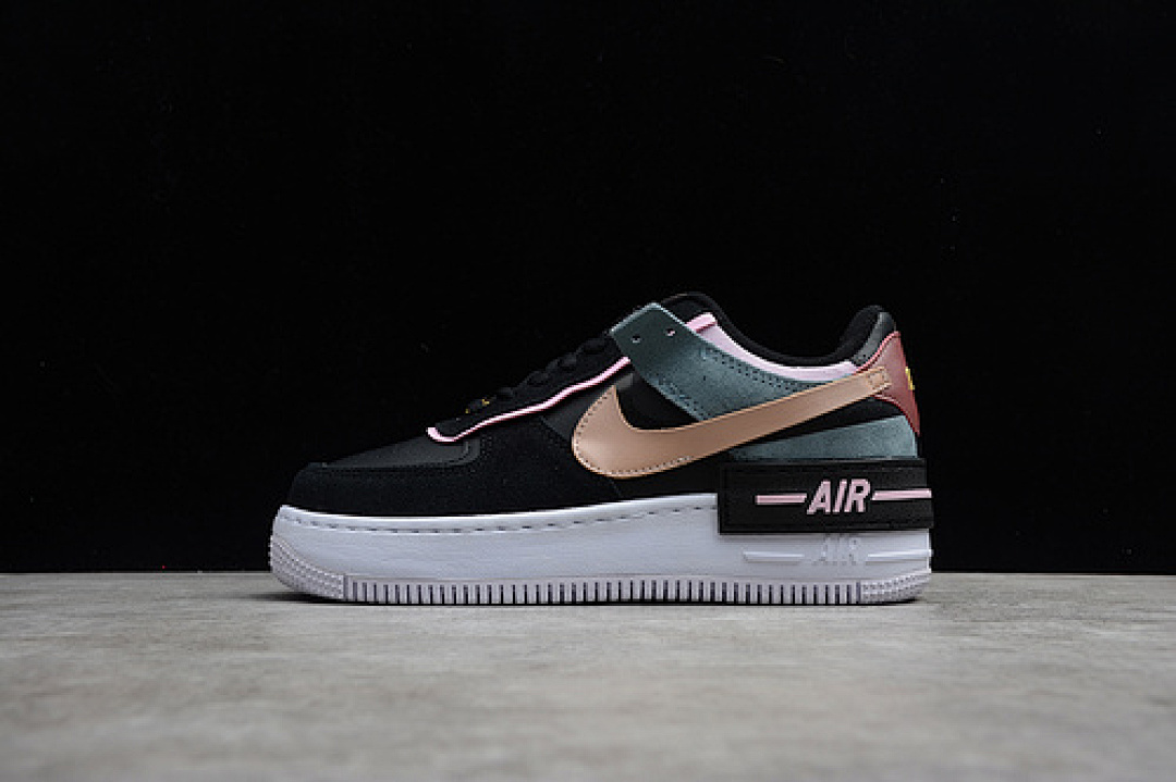 Nike [CU5315-001]-[AIR FORCE 1 SHADOW BLACK/LIGHT ARCTIC PINK-CLAYSTONE RED-METALLIC BRONZE], photo 1