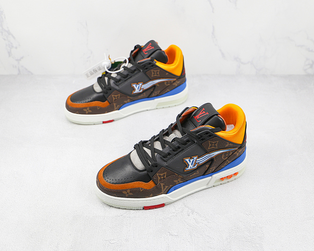 Louis Vuitton [L*V 2020 TRAINER SHOES BROWN/BLUE/WHITE-YELLOW]-[MAN:39-45] - Image 5