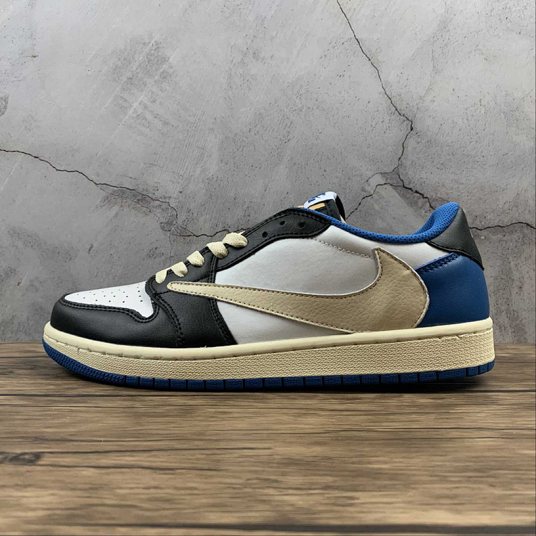 Jordan [DM7866-140]-[FRAGMENT DESIGN X TRAVIS SCOTT AIR JORDAN 1 RETRO LOW WHITE/BLUE/BLACK], photo 1