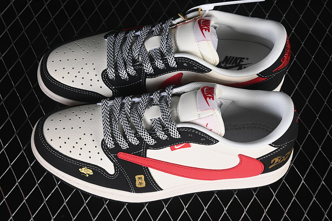 Jordan [MZ9588-825]-[FRAGMENT DESIGN AIR JORDAN 1 LOW OG SP WHITE/BLACK/RED]-[WOMAN:36-39]-[MAN:40-45] - Image 3