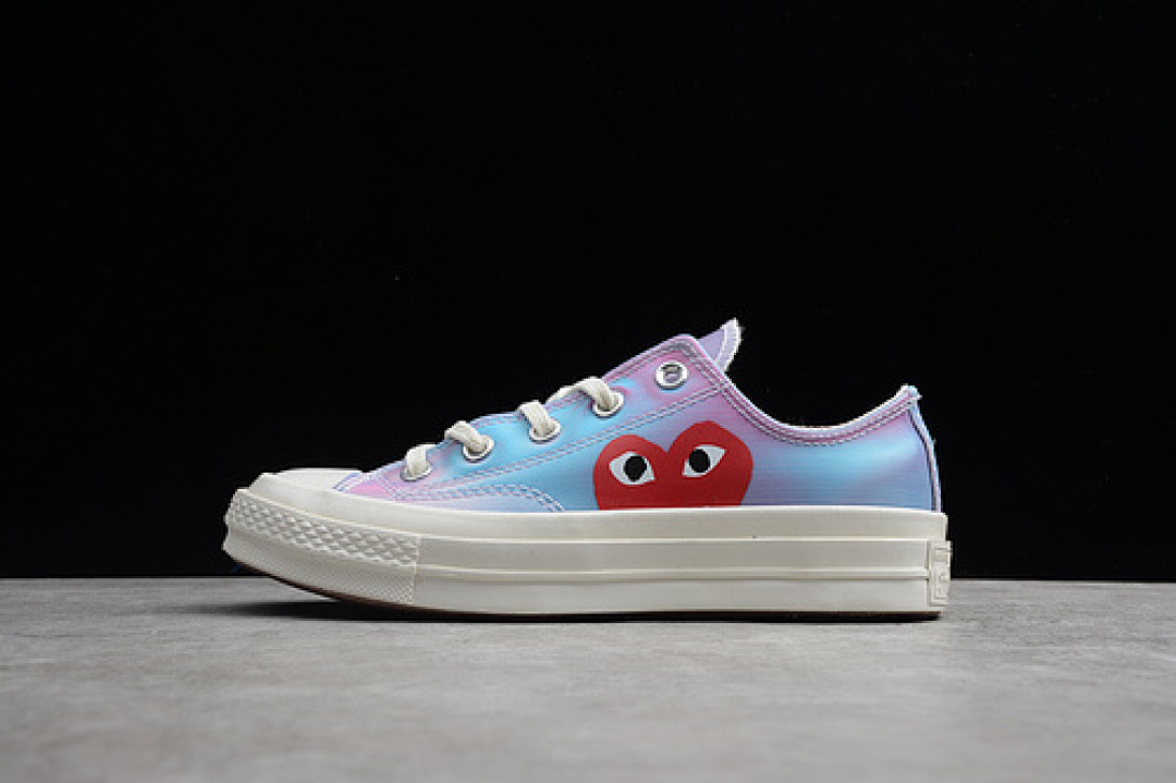 Converse [66-65-73]-[162199C]-[CHUCK TAYLOR ALL-STAR 70S LOW X PLAY CDG LIGHT BLUE/HIGH RISK (RED]), photo 1