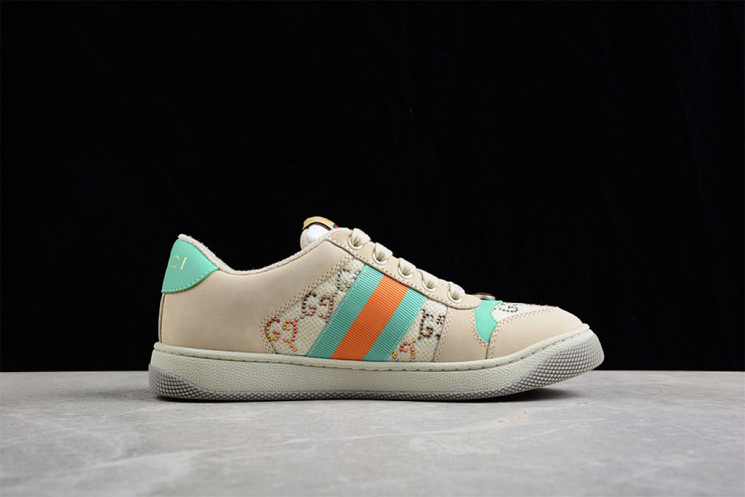 Gucci [GU*CCI DISTRESSED SCREENER SNEAKERS LIGHT KHAKI/GREEN/RED]-[WOMAN:35-39] - Image 12