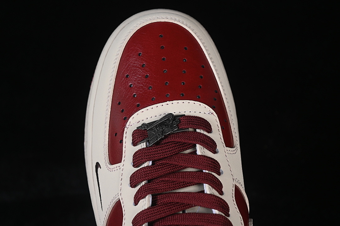 Nike [NH0601-514]-[AIR FORCE 1 07 LOW CASUAL SNEAKERS BEIGE/WINE RED]-[WOMAN:36-39]-[MAN:40-45] - Image 10