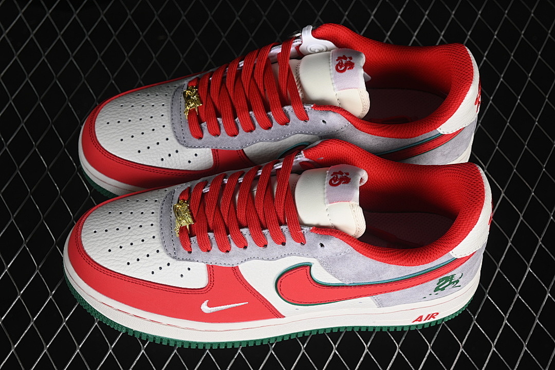 Nike [NH0601-520]-[AIR FORCE 1 07 LOW CASUAL SNEAKERS WHITE/RED/GREY]-[WOMAN:36-39]-[MAN:40-45] - Image 11