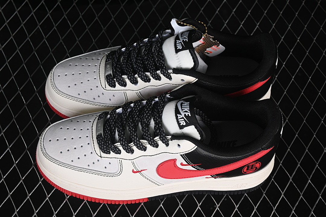 Nike [HT5088-620]-[AIR FORCE 1 07 LOW CASUAL SNEAKERS WHITE/BLACK/RED]-[WOMAN:36-39]-[MAN:40-45] - Image 11