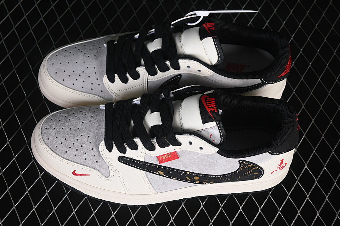 Jordan [HG0026-023]-[FRAGMENT DESIGN AIR JORDAN 1 LOW OG WHITE/GREY/BLACK]-[WOMAN:36-39]-[MAN:40-45] - Image 3
