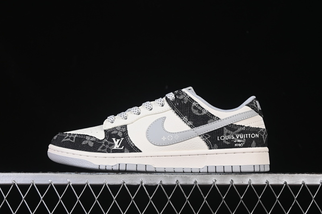 Louis Vuitton Nike SB DUNK LOW LV WHITE/BLACK/GREY · JP1628-020, photo 1