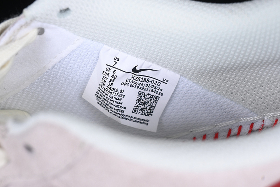 Nike [XZ6188-020]-[AIR FORCE 1 07 LOW WHITE/GREY/RED]-[WOMAN:36-39]-[MAN:40-45] - Image 6