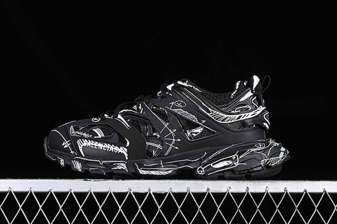 Unbranded [W3SR22315]-[BA*LEN*CIAGA TRACK SNEAKER TESS S.GOMMA RES BI ALV/TIS EFF NUBUK/TIS WHITE/BLACK], photo 1