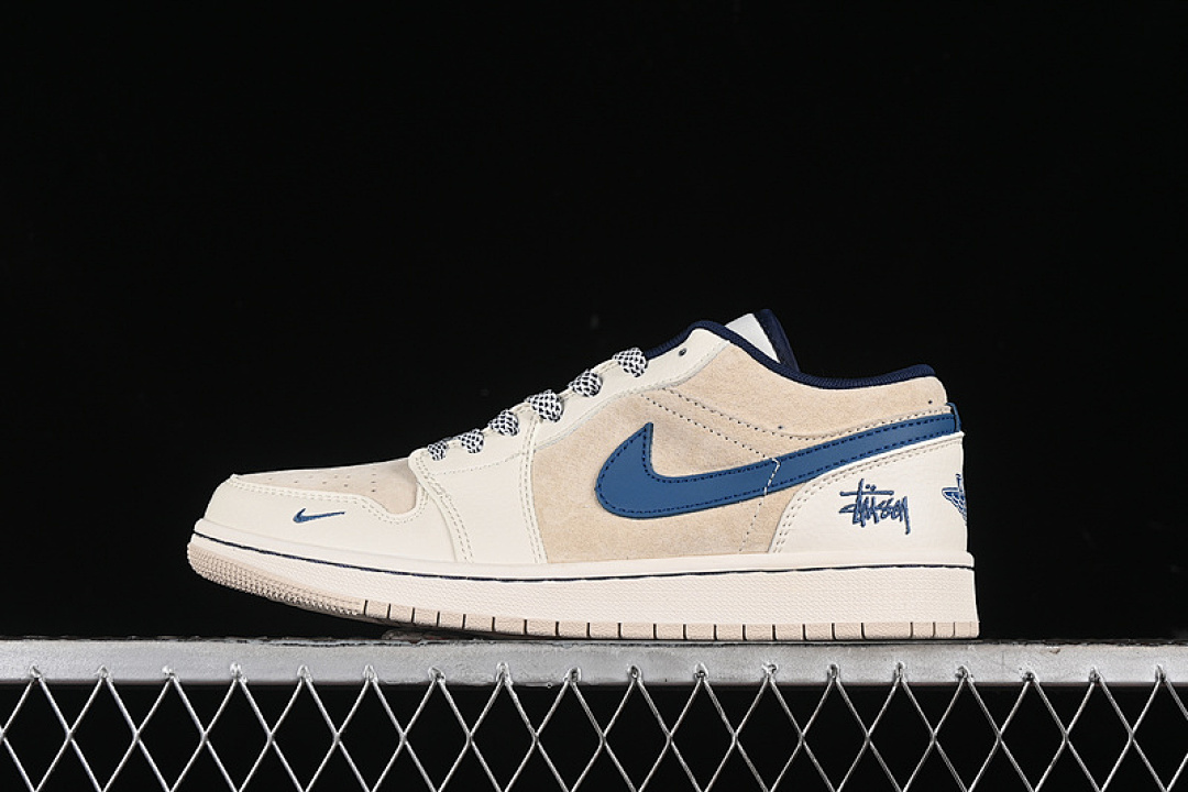 Jordan [SJ9950-027]-[AIR JORDAN 1 LOW WHITE/GREY/BLUE/BROWN]-[WOMAN:36-39]-[MAN:40-45], photo 1