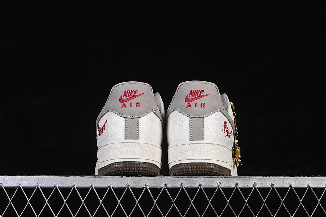 Nike [DW8806-008]-[AIR FORCE 1 07 LOW CASUAL SNEAKERS WHITE/BROWN/GREY]-[WOMAN:36-39]-[MAN:40-45] - Image 14