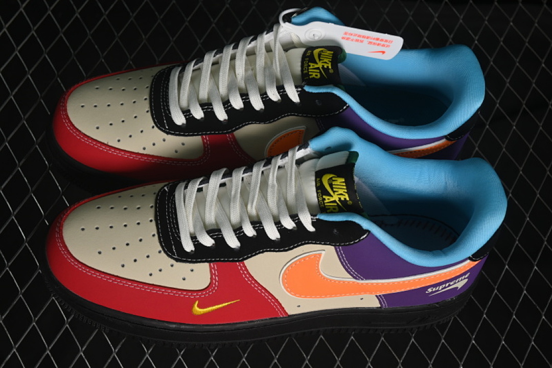 Nike [KB1688-004]-[AIR FORCE 1 07 LOW SUPREME RED/YELLOW/PURPLE/BLACK]-[WOMAN:36-39]-[MAN:40-45] - Image 11