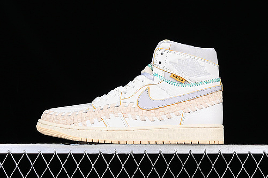 Jordan [FD2565-100]-[UNION AIR JORDAN 1 HIGH OG WOVEN WHITE/GREY/YELLOW]-[MAN:40-48], photo 1