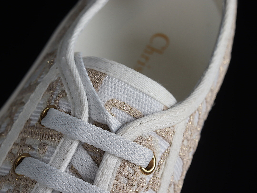 Dior [BRAND NEW EMBROIDERED SERIES THICK SOLED SPORTS SHOES WHEAT/WHITE]-[WOMAN:35-39]-[MAN:40] - Image 9
