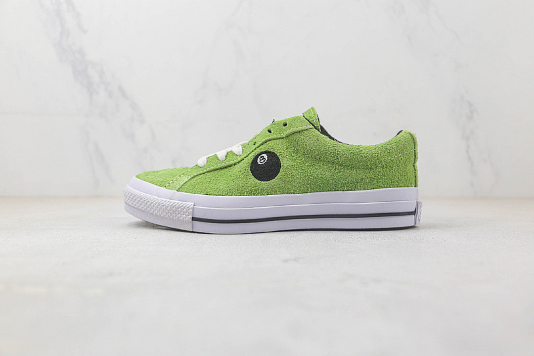 Converse [A03712C]-[STUSSY ONE STAR PRO LOW 8 BALL GREEN FLASH/WHITE-BLACK]-[WOMAN:35-39.5]-[MAN:40-44], photo 1