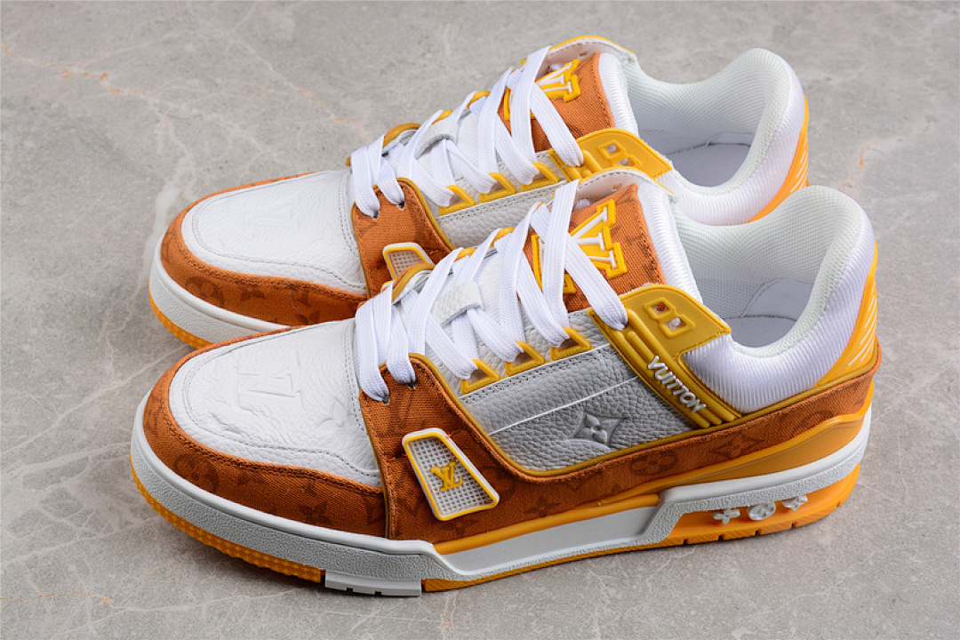 Louis Vuitton [L*V TRAINER SNEAKERS WHITE/YELLOW/ORANGE]-[MAN:38-45] - Image 10
