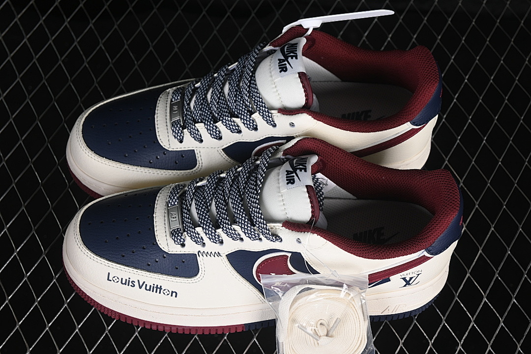 Nike [JP8028-069]-[AIR FORCE 1 07 LOW WHITE/NAVY BLUE/WINE RED]-[WOMAN:36-39]-[MAN:40-45] - Image 11