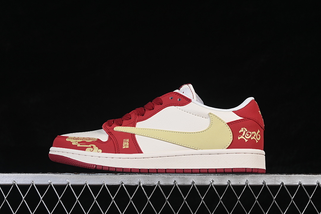 Jordan [MZ9588-827]-[AIR JORDAN 1 LOW RETRO SHOES WHITE/RED/GOLD]-[WOMAN:36-39]-[MAN:40-45], photo 1