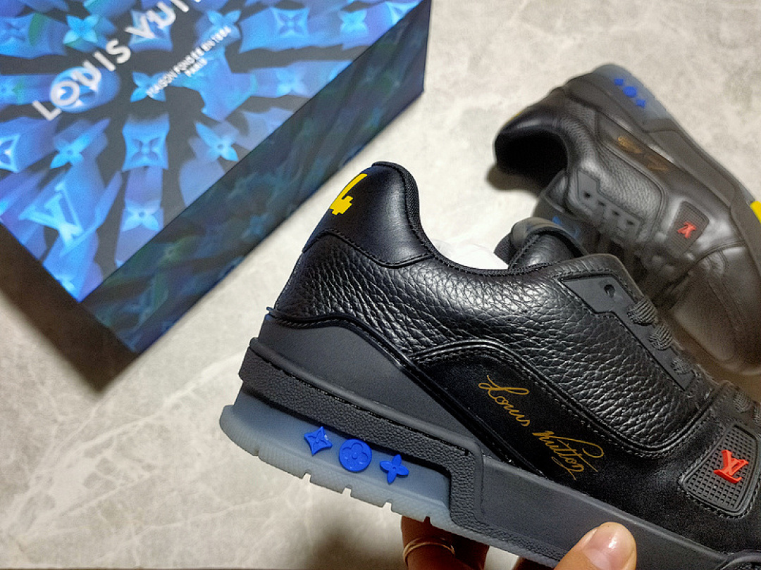Louis Vuitton [L*V 2021 TRAINER SNEAKERS BLACK/YELLOW/BLUE]-[MAN:38-45] - Image 5