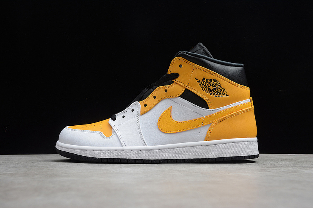 Jordan [554724-170]-[CJ AIR JORDAN 1 MID WHITE/UNIVERSITY GOLD-BLACK]-[MAN:40-46], photo 1