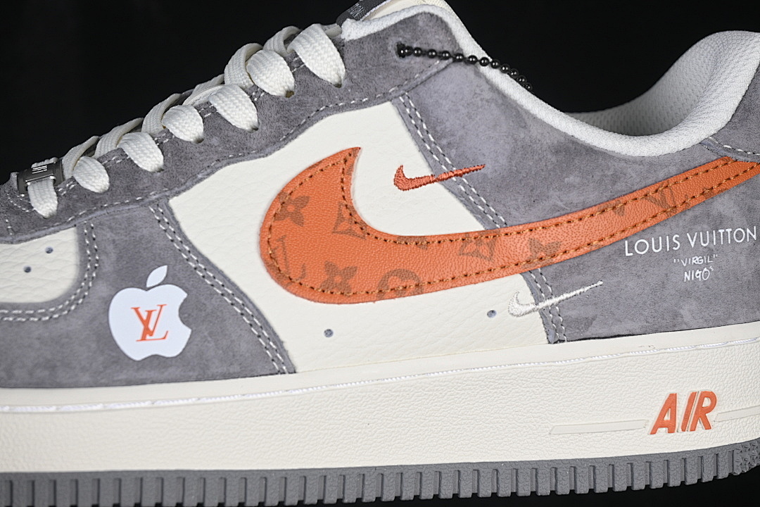 Nike [DC9486-109]-[AIR FORCE 1 07 LOW CASUAL SNEAKERS GREY/ORANGE/WHITE]-[WOMAN:36-39.5]-[MAN:40-45] - Image 7