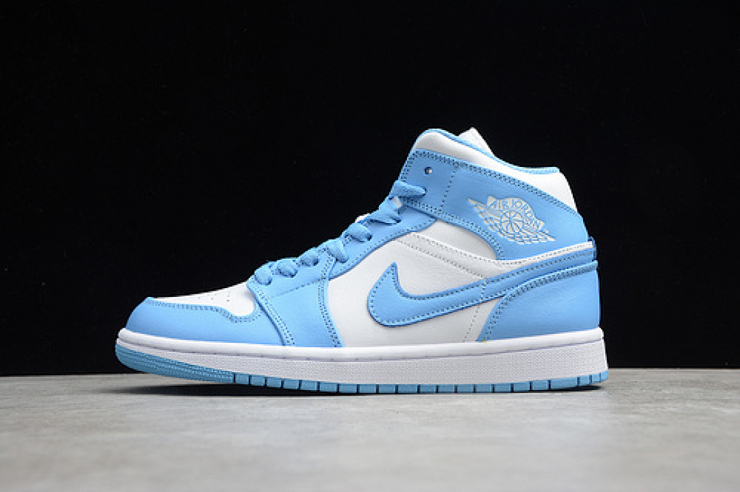 Jordan AIR Jordan 1 MID UNC WHITE/UNIVERSITY BLUE-WHITE · 554724-106, photo 1