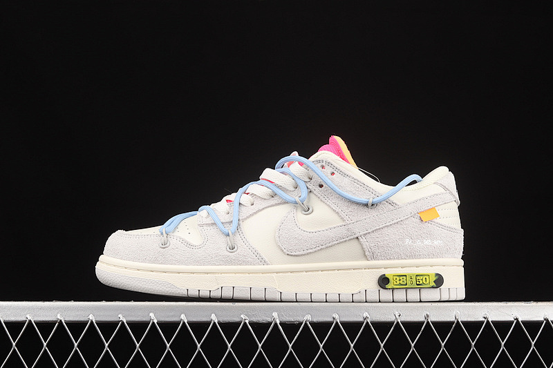 Off-White Nike OW X SB DUNK LOW LOT 38 OF 50 SAIL/NEUTRAL GREY/PSYCHIC BLUE · DJ0950-113, photo 1