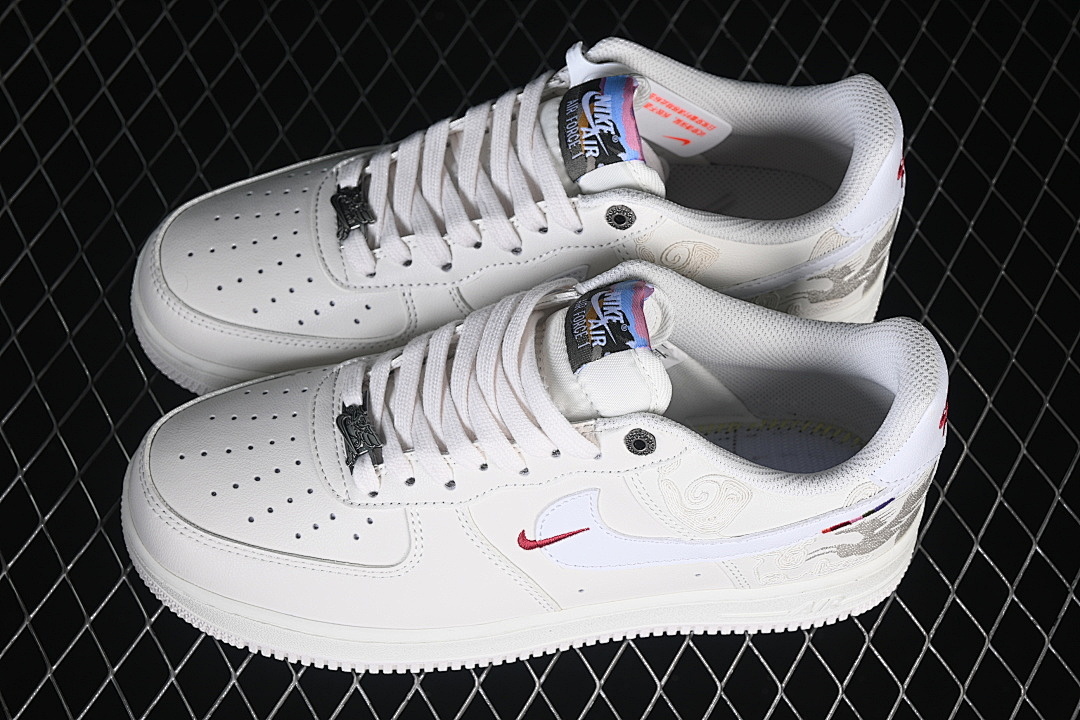 Nike [IQ1119-011]-[AIR FORCE 1 07 LOW CASUAL SNEAKERS WHITE/RED/BEIGE]-[WOMAN:36-39]-[MAN:40-45] - Image 10