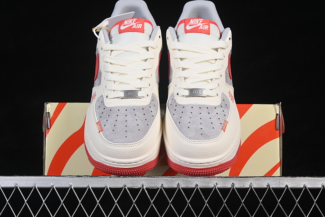 Nike [QW5288-120]-[AIR FORCE 1 07 LOW CASUAL SNEAKERS WHITE/GREY/RED]-[WOMAN:36-39]-[MAN:40-45] - Image 13
