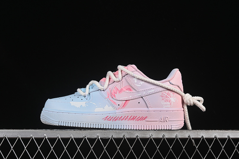 Nike Nike AIR FORCE 1 07 LOW PURPLE BUTTERFLY BLUE/PINK · QX2032-707, photo 1