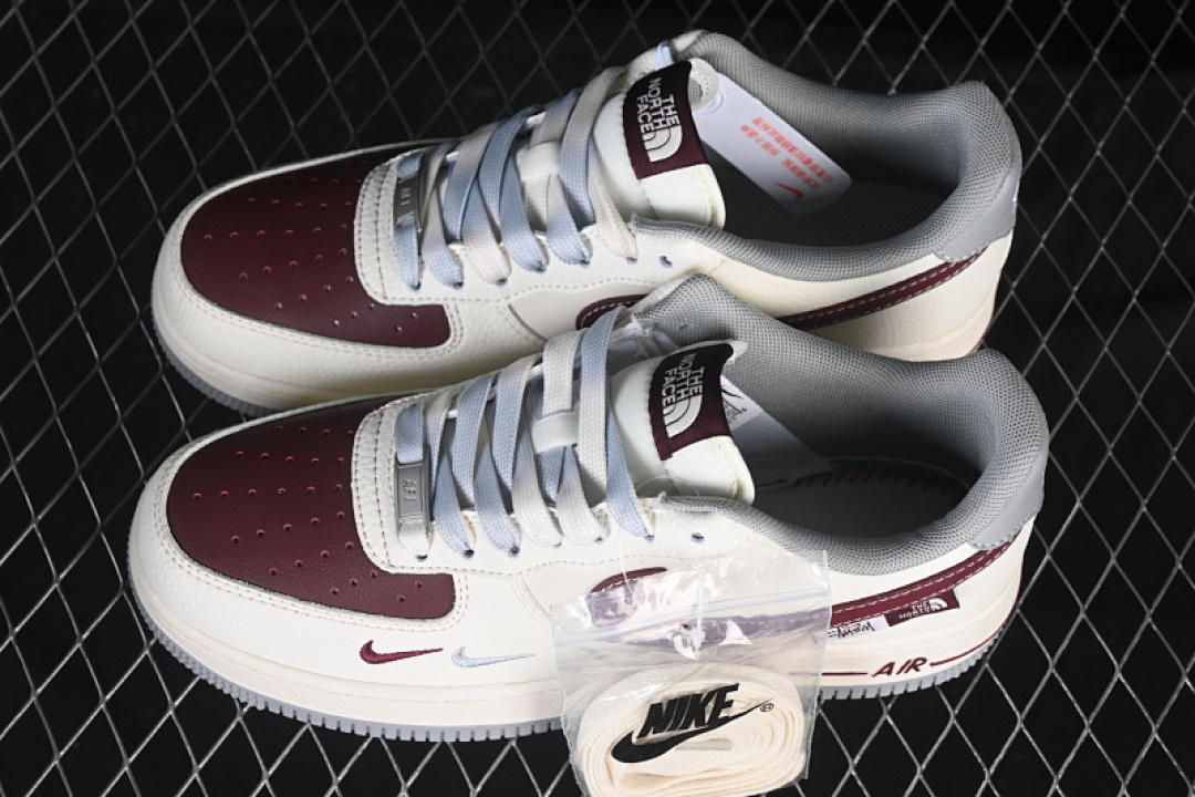 Nike [QW5606-268]-[AIR FORCE 1 07 LOW CASUAL SNEAKERS GREY/WINE RED/WHITE]-[WOMAN:36-39]-[MAN:40-45] - Image 10