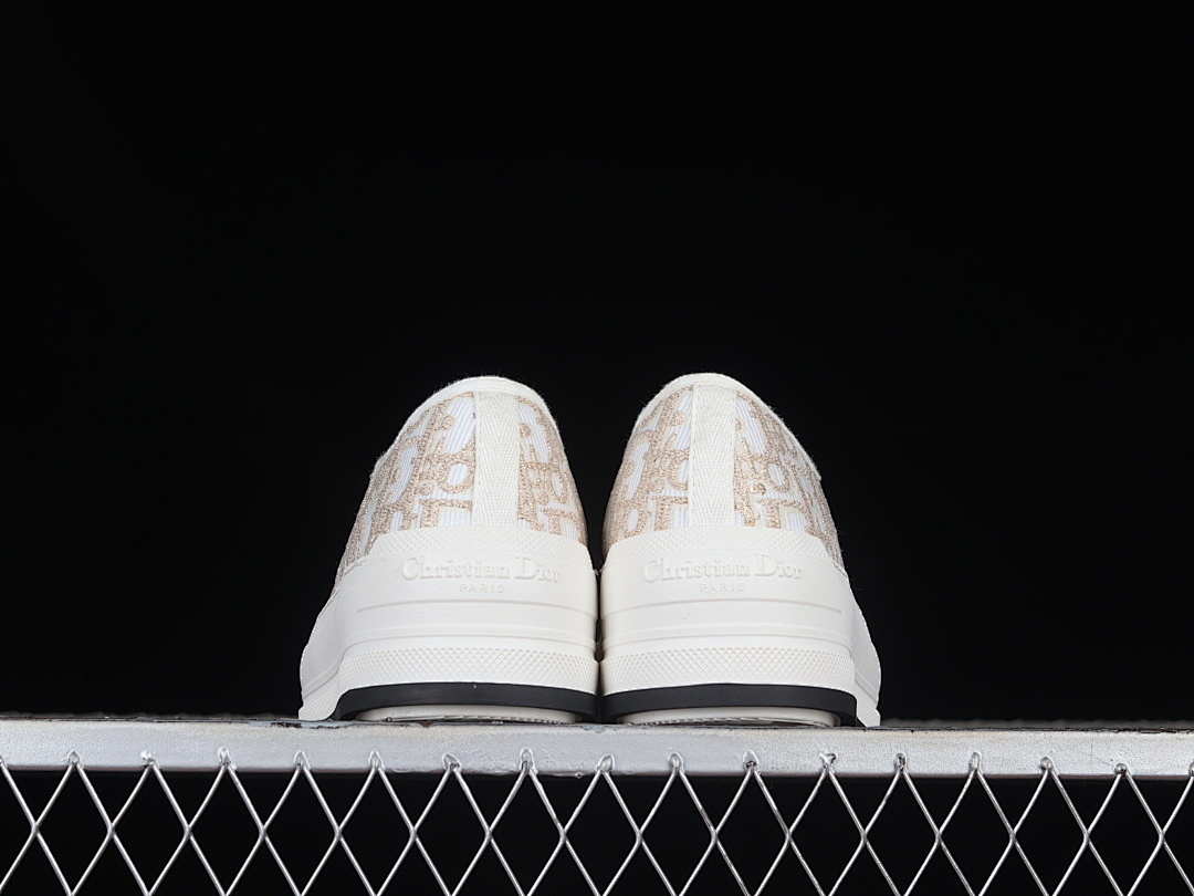 Dior [BRAND NEW EMBROIDERED SERIES THICK SOLED SPORTS SHOES WHEAT/WHITE]-[WOMAN:35-39]-[MAN:40] - Image 14