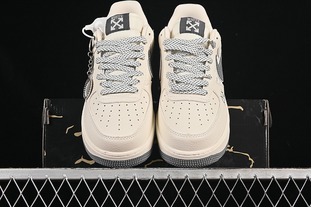 Nike [KJ1688-004]-[AIR FORCE 1 07 LOW OFF-WHITE WHITE/GREY]-[WOMAN:36-39]-[MAN:40-45] - Image 12