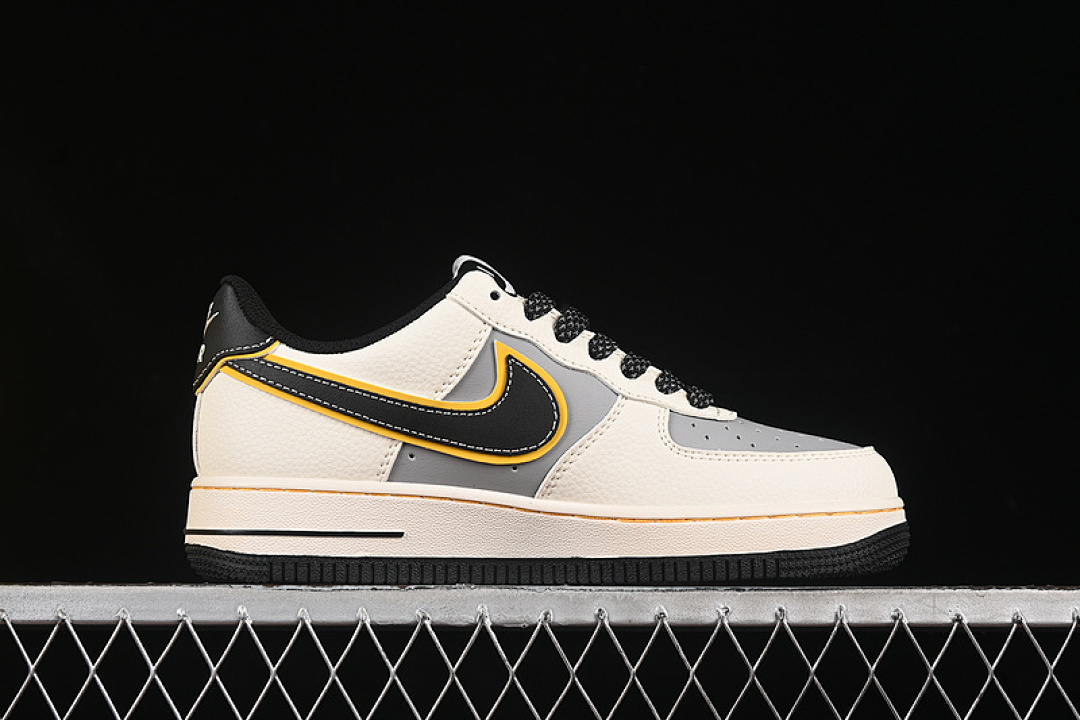 Nike [XX3168-165]-[AIR FORCE 1 07 LOW SU7-ULTRA WHITE/BLACK/GREY/YELLOW]-[WOMAN:36-39]-[MAN:40-45] - Image 16