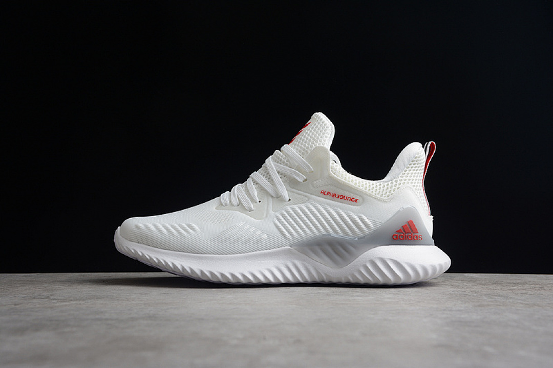 ALPHABOUNCE BEYOND SHOES CLOUD WHITE/RED/LIGHT GREY · CG4769, photo 1