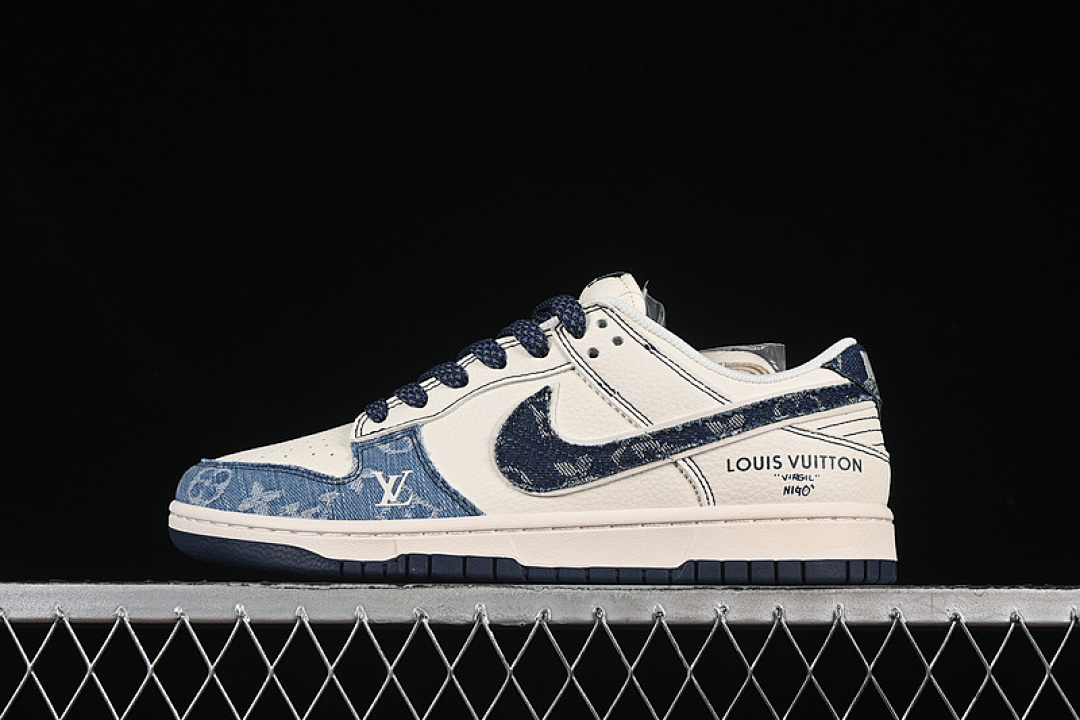 Louis Vuitton [XX3168-142]-[SB DUNK LOW LV WHITE/BLACK/BLUE]-[WOMAN:36-39]-[MAN:40-45], photo 1