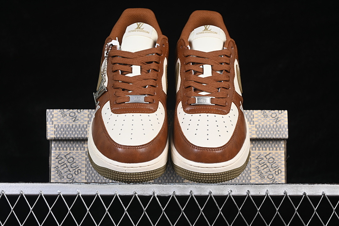 Nike [NH0601-590]-[AIR FORCE 1 07 LOW LOW-TOP CASUAL SNEAKERS WHITE/BROWN]-[WOMAN:36-39]-[MAN:40-45] - Image 13