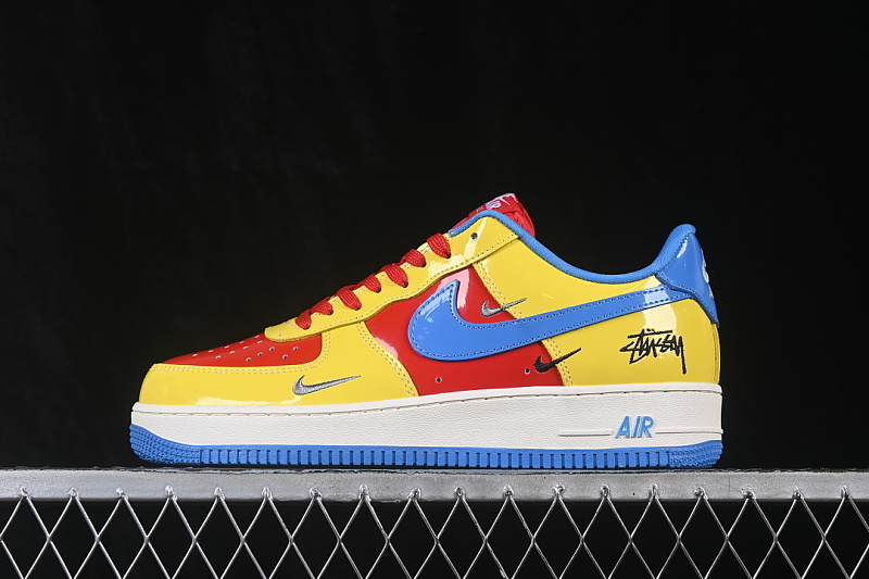 Nike Nike AIR FORCE 1 07 LOW CASUAL SNEAKERS YELLOW/RED/BLUE · DD1982-377, photo 1