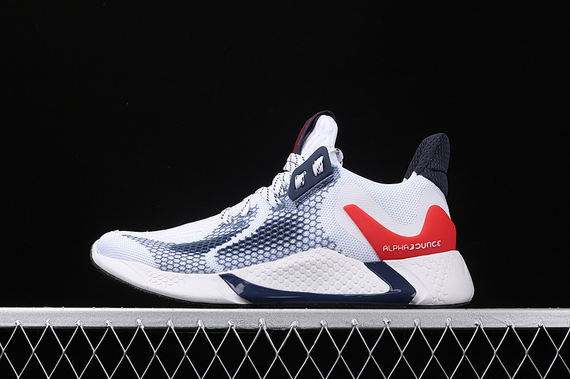 ALPHABOUNCE INSTINCT SHOES CLOUD WHITE/RED/GREY · CG5584, photo 1