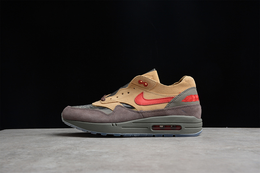 Unbranded [DD1870-200]-[CLOT AIR MAX 1 KISS OF DEATH CHA BROWN/GREY/YELLOW-RED]-[WOMAN:36-39]-[MAN:40-46], photo 1