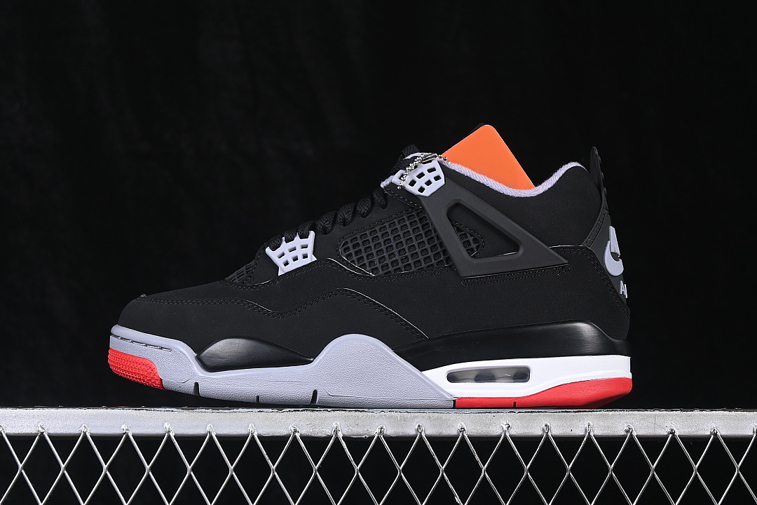 AIR Jordan 4 RETRO BASKETBALL SHOES BLACK/RED/GREY · IX8180-001, photo 1