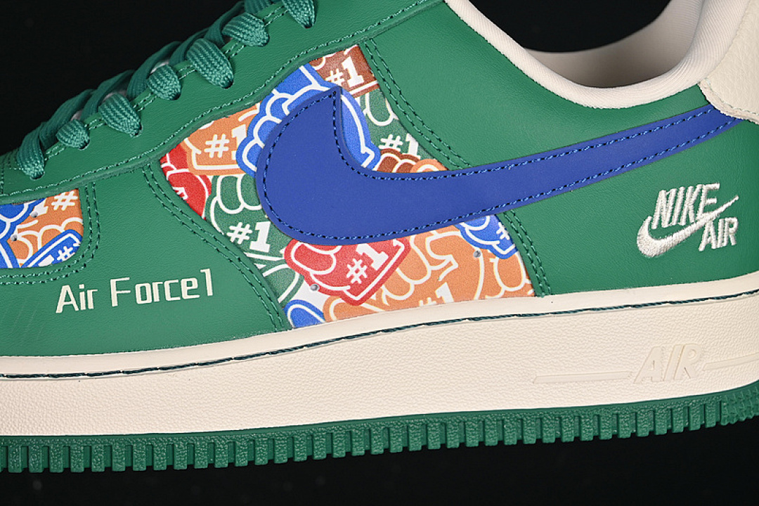 Nike [KJ1688-007]-[AIR FORCE 1 7 LOW WHITE/GREEN/BLUE]-[WOMAN:36-39]-[MAN:40-45] - Image 8