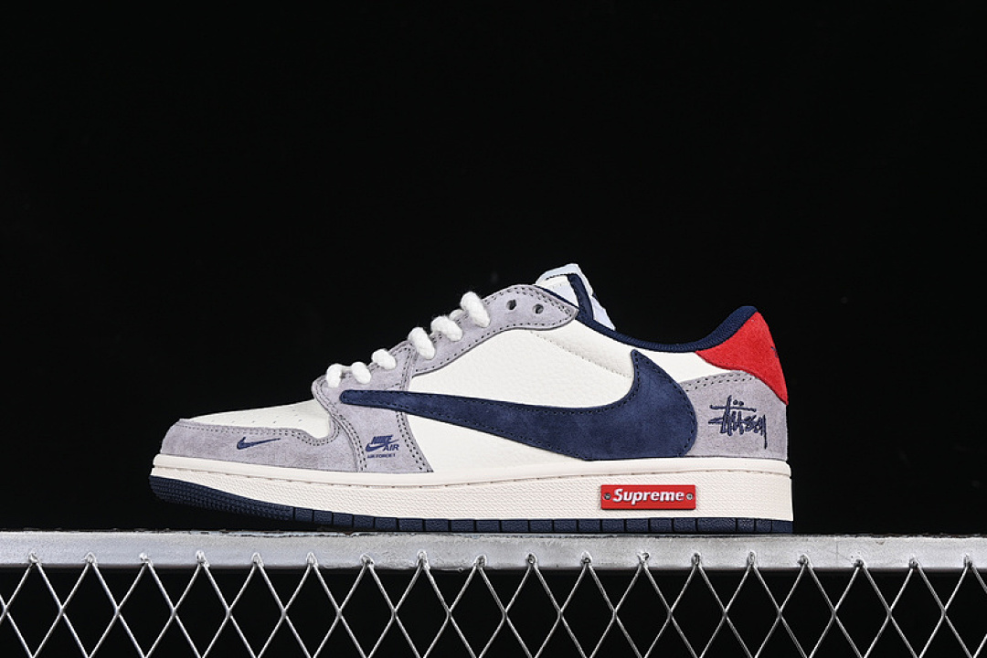 Jordan [SJ2068-141]-[ID]-[TRAVIS SCOTT X FRAGMENT DESIGN AIR JORDAN 1 LOW OG SP WHITE/BLUE/RED/GREY], photo 1