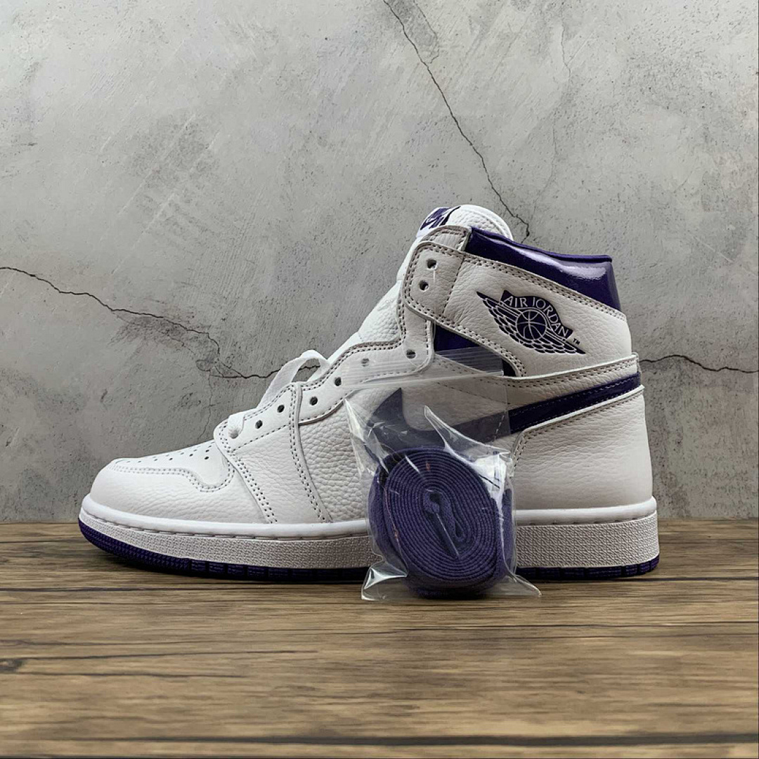 Jordan [CD0461-151]-[AIR JORDAN 1 HIGH OG WHITE/WHITE/COURT PURPLE]-[WOMAN:36-39]-[MAN:40-46], photo 1