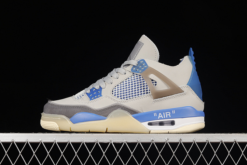 Jordan OW X AIR Jordan 4 RETRO GREY/ROYAL BLUE/WHITE · CV9388-101, photo 1